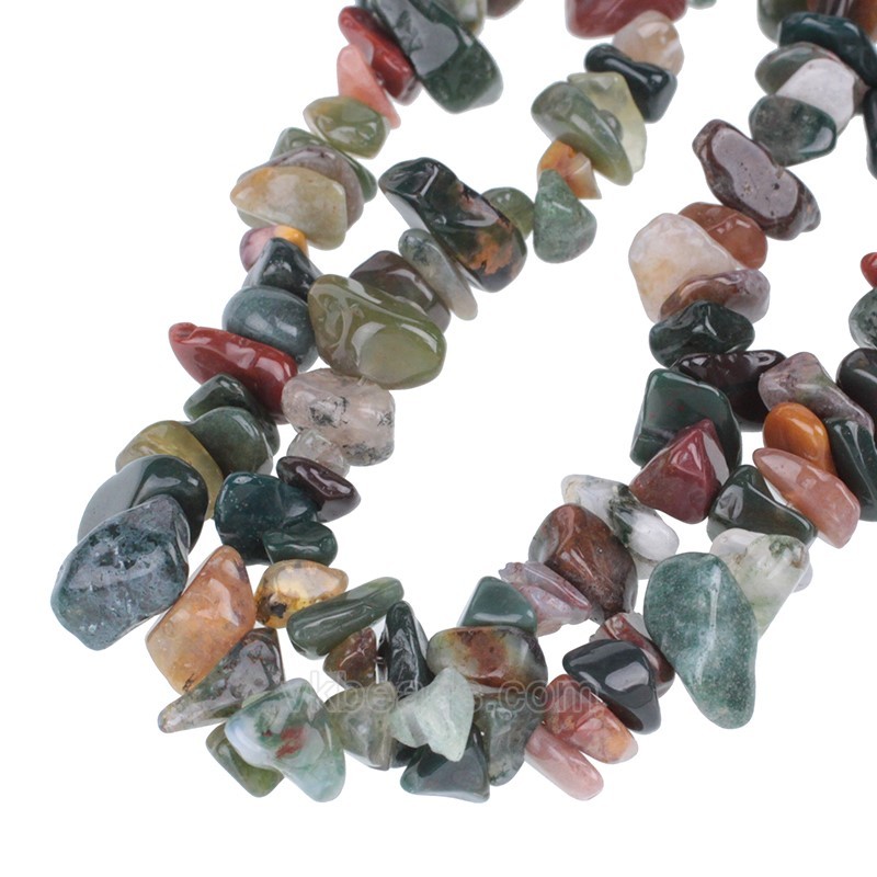 Fancy Jasper/Indian Agate Chips Strands, Approx 5x8mm, 80cm/strand