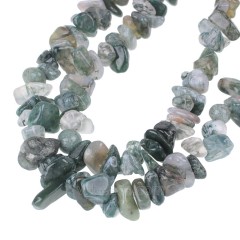 Moss Agate Chips Strands, Approx 5x8mm, 80cm/strand
