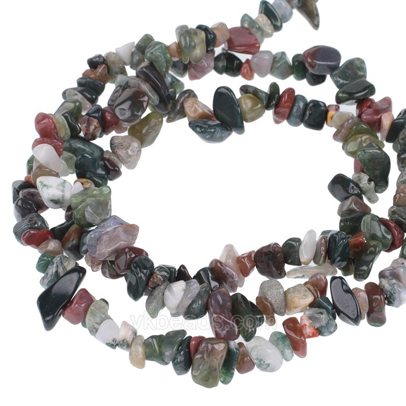 Fancy Jasper/Indian Agate Chips Strands, Approx 5x8mm, 80cm/strand