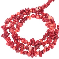 Red Coral Chips Strands, Approx 5x8mm, 80cm/strand