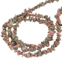 Unakite Chips Strands, Approx 5x8mm, 80cm/strand