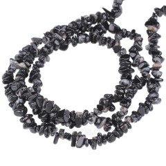 Black Agate Chips Strands, Approx 5x8mm, 80cm/strand