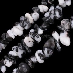 Black White Zebra Jasper Chips Strands, Approx 5x8mm, 80cm/strand
