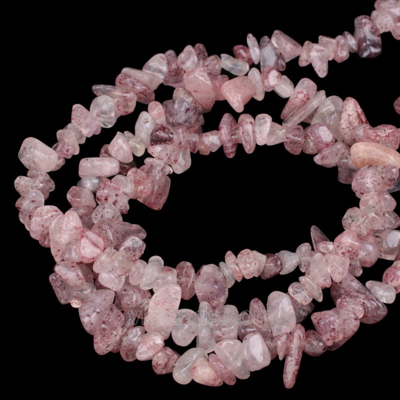 Red Strawberry Quartz Chips Strands, Approx 5x8mm, 80cm/strand