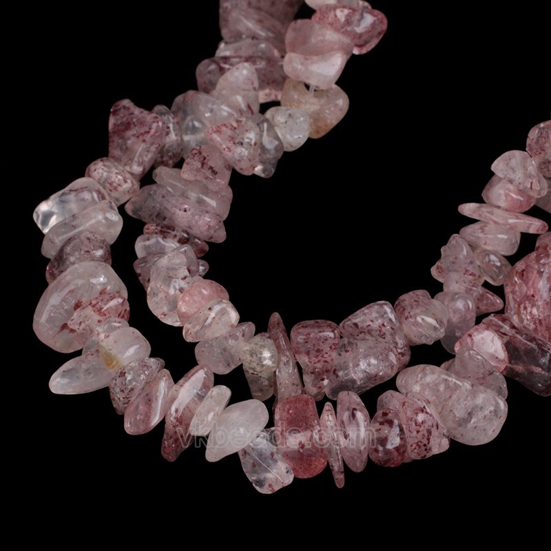 Red Strawberry Quartz Chips Strands, Approx 5x8mm, 80cm/strand
