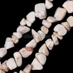 White Magnesite Chips Strands, Approx 5x8mm, 80cm/strand
