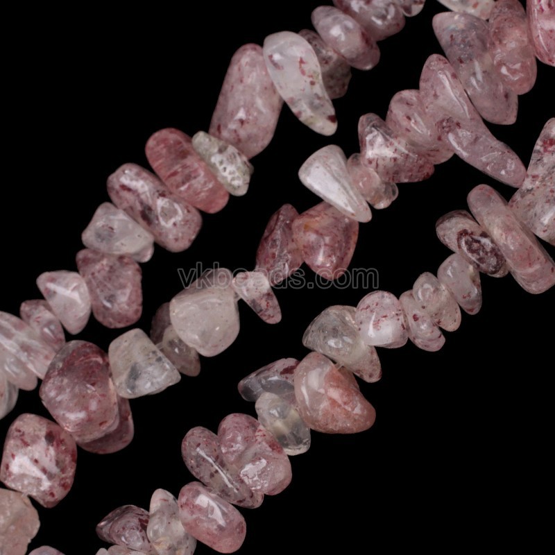 Red Strawberry Quartz Chips Strands, Approx 5x8mm, 80cm/strand