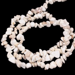 White Magnesite Chips Strands, Approx 5x8mm, 80cm/strand