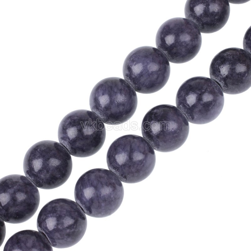 Dyed Club Blue Yellow Jade Smooth Round Beads Strands, Approx 4-12mm, 38cm/strand