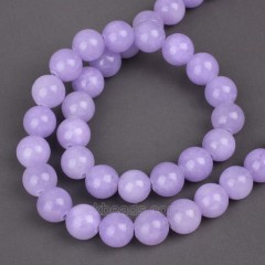 Dyed Pale Purple Yellow Jade Smooth Round Beads Strands, Approx 4-12mm, 38cm/strand