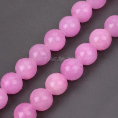 Dyed Magenta Yellow Jade Smooth Round Beads Strands, Approx 4-12mm, 38cm/strand