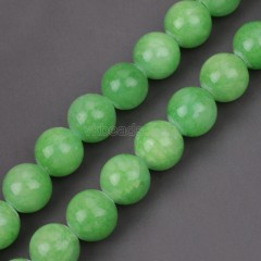 Dyed Apple Green Yellow Jade Smooth Round Beads Strands, Approx 4-12mm, 38cm/strand
