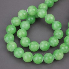 Dyed Apple Green Yellow Jade Smooth Round Beads Strands, Approx 4-12mm, 38cm/strand