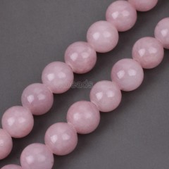 Dyed Rosy Brown Yellow Jade Smooth Round Beads Strands, Approx 4-12mm, 38cm/strand