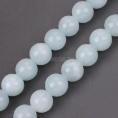 Dyed Illusion Blue Yellow Jade Smooth Round Beads Strands, Approx 4-12mm, 38cm/strand