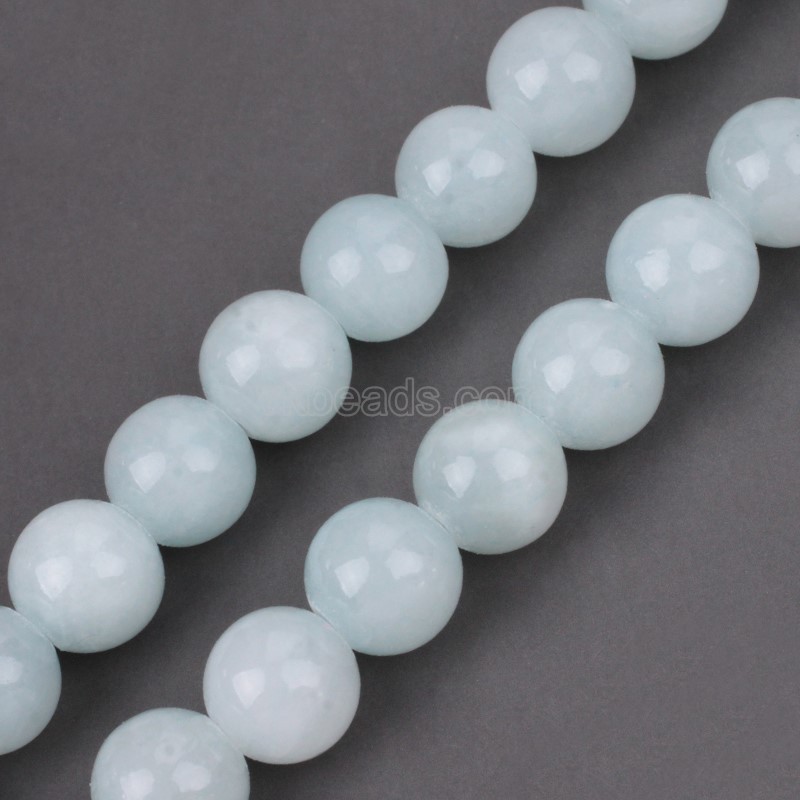 Dyed Illusion Blue Yellow Jade Smooth Round Beads Strands, Approx 4-12mm, 38cm/strand