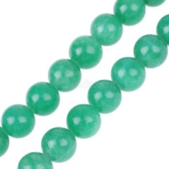 Dyed Green Yellow Jade Smooth Round Beads Strands, Approx 4-12mm, 38cm/strand