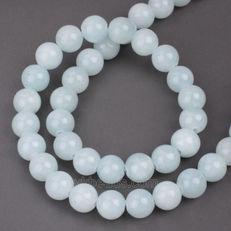 Dyed Illusion Blue Yellow Jade Smooth Round Beads Strands, Approx 4-12mm, 38cm/strand