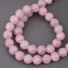 Dyed Rosy Brown Yellow Jade Smooth Round Beads Strands, Approx 4-12mm, 38cm/strand