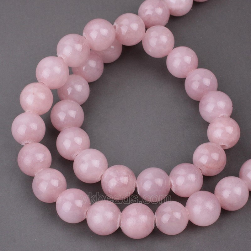 Dyed Rosy Brown Yellow Jade Smooth Round Beads Strands, Approx 4-12mm, 38cm/strand