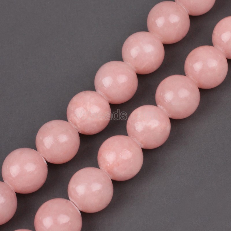 Dyed Bridal Rose Yellow Jade Smooth Round Beads Strands, Approx 4-12mm, 38cm/strand