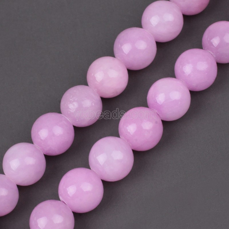 Dyed Orchid Yellow Jade Smooth Round Beads Strands, Approx 4-12mm, 38cm/strand