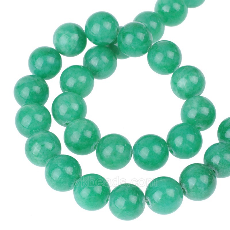 Dyed Green Yellow Jade Smooth Round Beads Strands, Approx 4-12mm, 38cm/strand