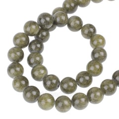 Dyed Winter Moss Yellow Jade Smooth Round Beads Strands, Approx 4-12mm, 38cm/strand
