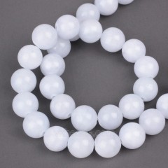Dyed White Yellow Jade Smooth Round Beads Strands, Approx 4-12mm, 38cm/strand
