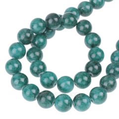 Dyed Dark Green Yellow Jade Smooth Round Beads Strands, Approx 4-12mm, 38cm/strand
