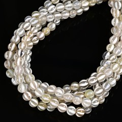 Watermelon Stripe Grey Tibetan dZi Agate Smooth Round Beads Strands, Approx 8-10mm, 38cm/strand