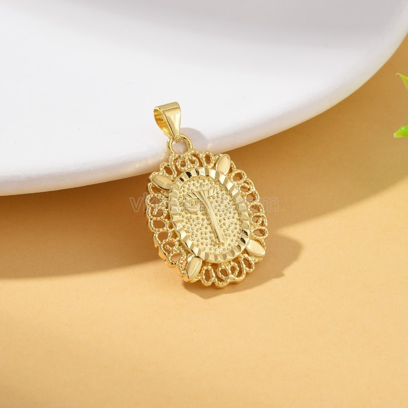 A-Z English Letters Gold Color Plated Brass Oval Charm Pendants, Approx 18x29mm, Sell by Piece