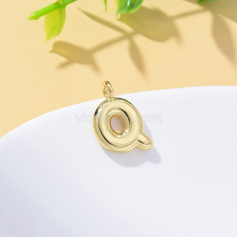 A-Z English Letters Gold Color Plated Brass Charm Pendants, Approx 12x17mm, Sell by Piece