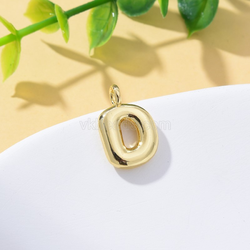 A-Z English Letters Gold Color Plated Brass Charm Pendants, Approx 12x17mm, Sell by Piece