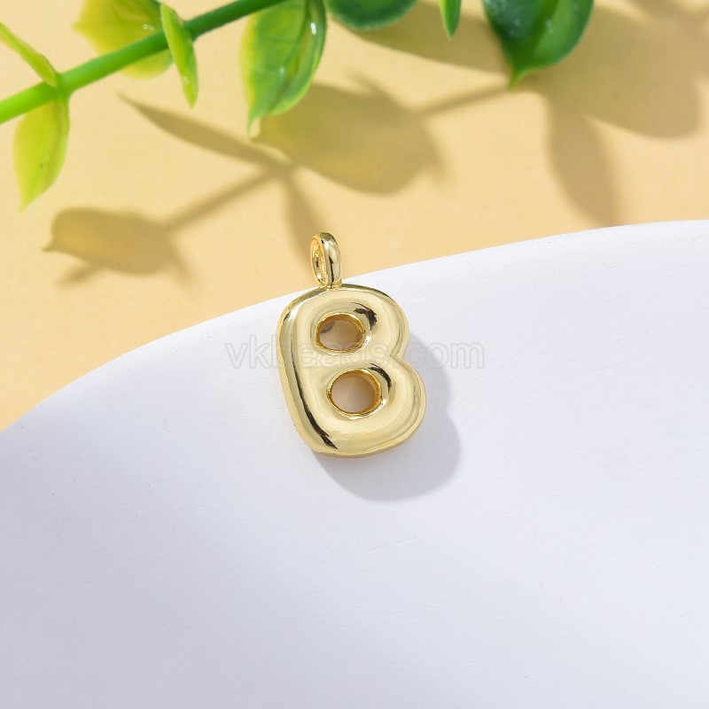 A-Z English Letters Gold Color Plated Brass Charm Pendants, Approx 12x17mm, Sell by Piece