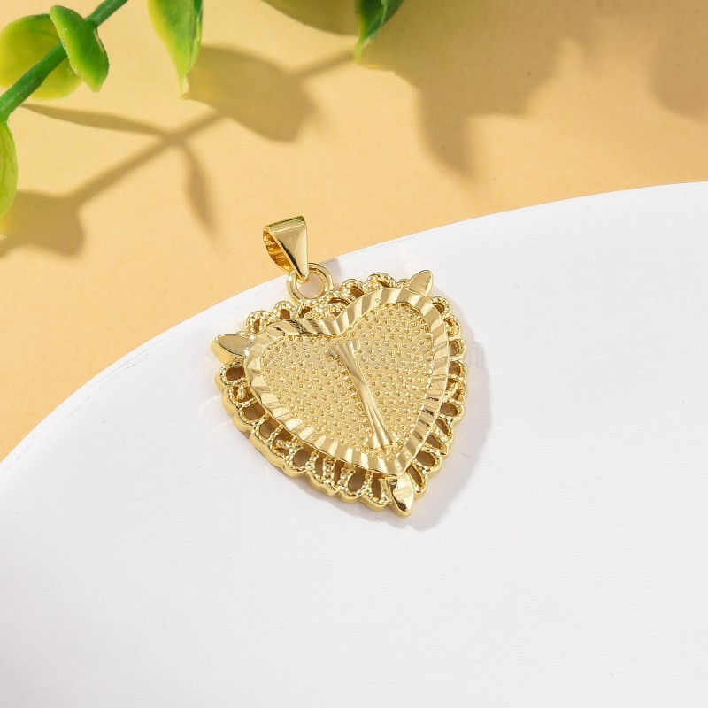 A-Z English Letters Gold Color Plated Brass Heart Shaped Charm Pendants, Approx 22x28mm, Sell by Piece