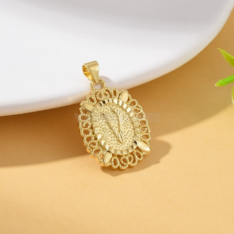 A-Z English Letters Gold Color Plated Brass Oval Charm Pendants, Approx 18x29mm, Sell by Piece