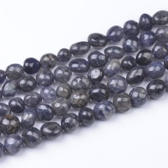 Iolite Smooth Nuggets Beads Strands, Approx 6x8-8x10mm, 38cm/strand