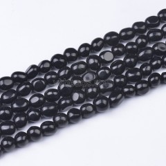 Black Obsidian Smooth Nuggets Beads Strands, Approx 6x8-8x10mm, 38cm/strand