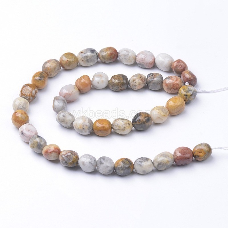 Crazy Lace Agate Smooth Nuggets, Approx 6x8-8x10mm, 38cm/strand