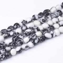 Zebra Jasper Smooth Nuggets Beads Strands, Approx 6x8-8x10mm, 38cm/strand