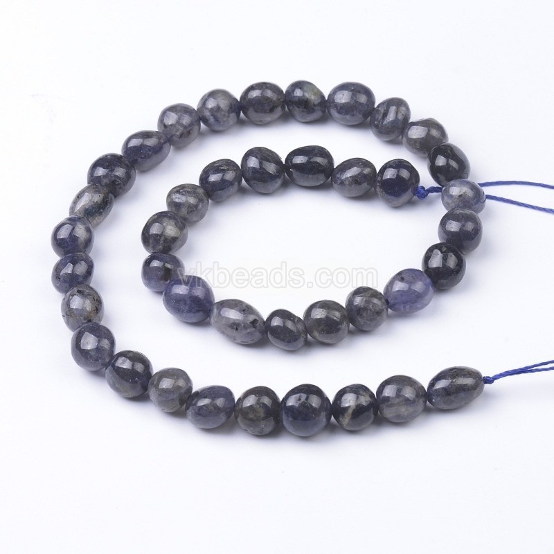 Iolite Smooth Nuggets Beads Strands, Approx 6x8-8x10mm, 38cm/strand