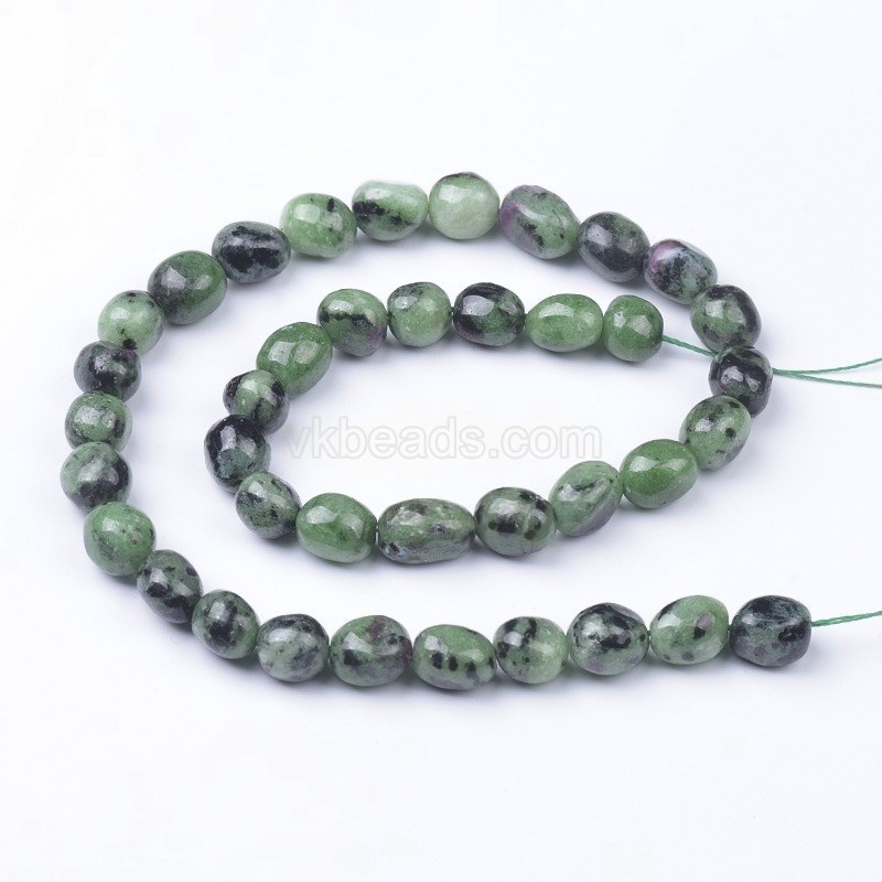 Ruby Zoisite Smooth Nuggets Beads Strands, Approx 6x8-8x10mm, 38cm/strand