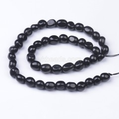 Black Obsidian Smooth Nuggets Beads Strands, Approx 6x8-8x10mm, 38cm/strand