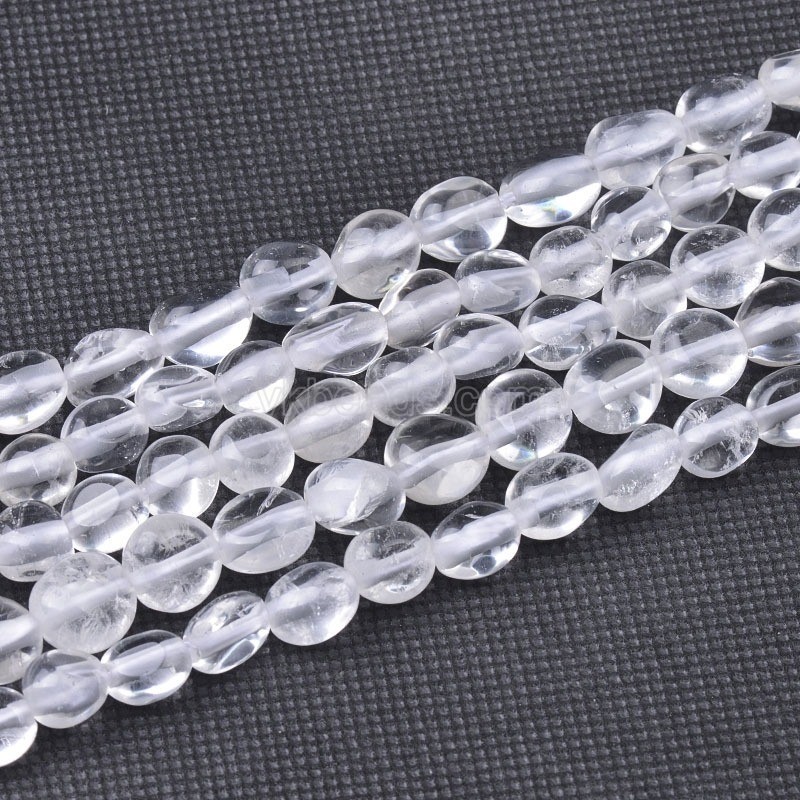 Clear Quartz Smooth Nuggets Beads Strands, Approx 6x8-8x10mm, 38cm/strand