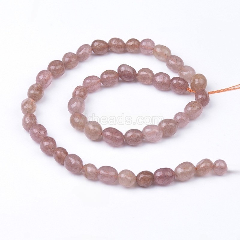 Red Strawberry Quartz Smooth Nuggets Beads Strands, Approx 6x8-8x10mm, 38cm/strand