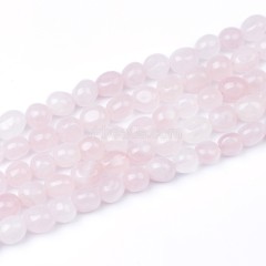 Rose Quartz Smooth Nuggets Beads Strands, Approx 6x8-8x10mm, 38cm/strand