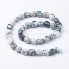 Tree Agate Smooth Nuggets Beads Strands, Approx 6x8-8x10mm, 38cm/strand
