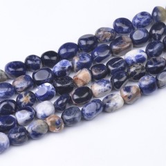 Sodalite Smooth Nuggets Beads Strands, Approx 6x8-8x10mm, 38cm/strand