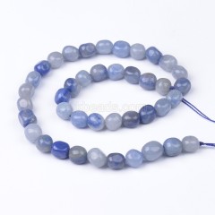 Blue Aventurine Smooth Nuggets Beads Strands, Approx 6x8-8x10mm, 38cm/strand